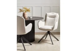 Matsalsstol Beliani Avelar set om 2 Beige-Svart Ljusbeige
