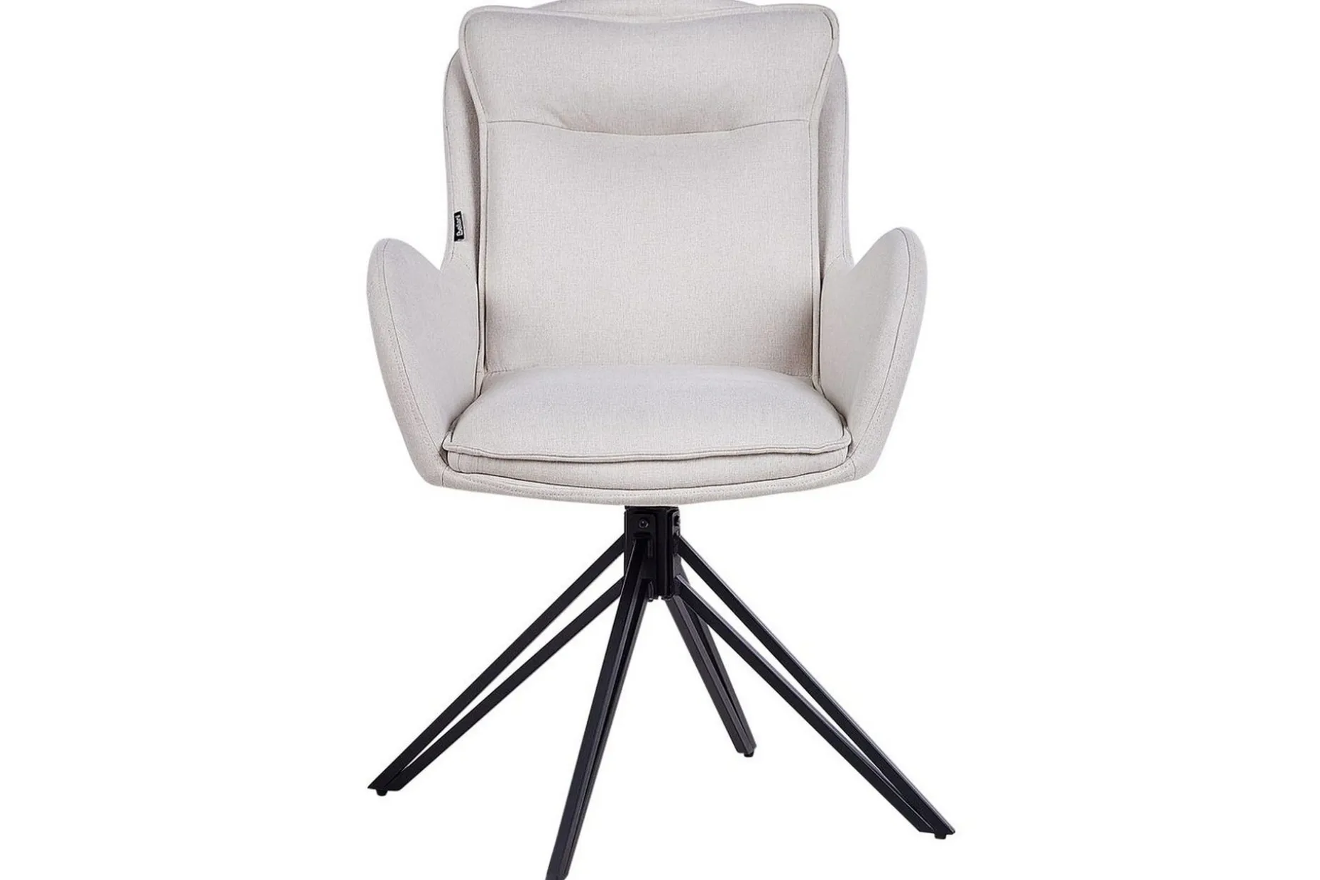 Matsalsstol Beliani Avelar set om 2 Beige-Svart Ljusbeige