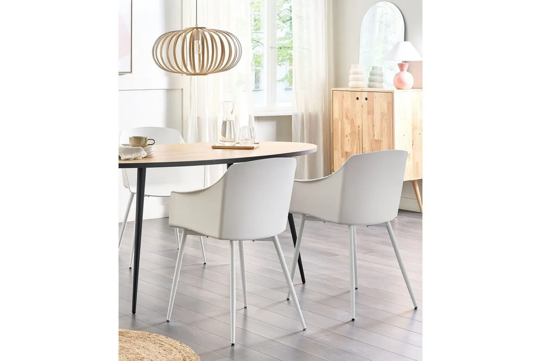 Matsalsstol Beliani Fonda set om 2 White