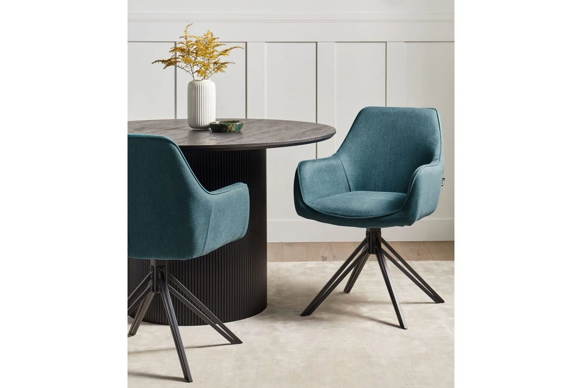 Matsalsstol Beliani Jodar set om 2 Beige-Svart Teal