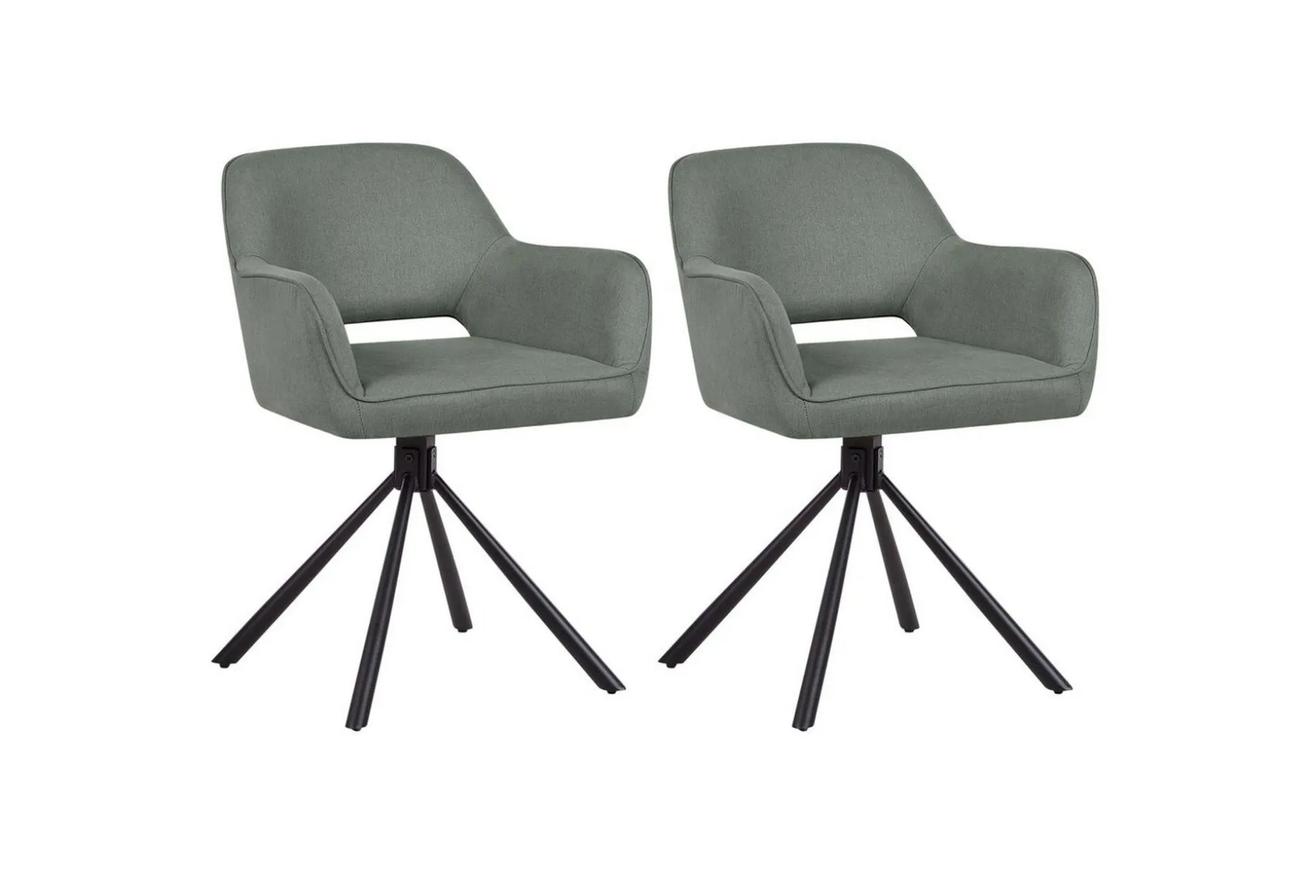Matsalsstol Beliani Loures set om 2 Beige-Svart Dark green