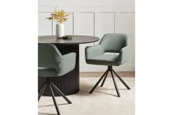 Matsalsstol Beliani Loures set om 2 Beige-Svart Dark green