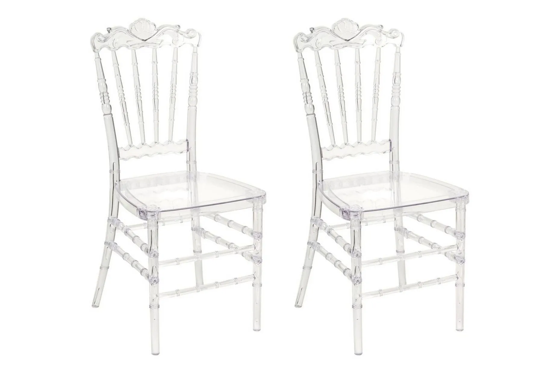 Matsalsstol Beliani Mendon set om 2 Transparent