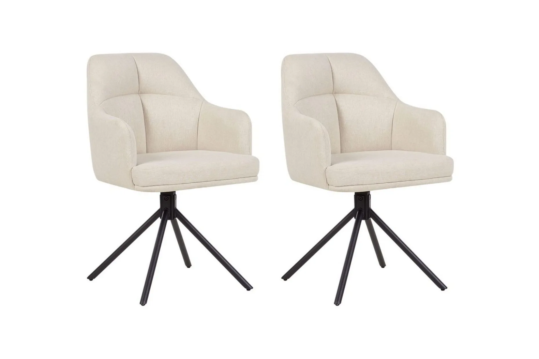 Matsalsstol Beliani Mira set om 2 Beige-Svart Beige