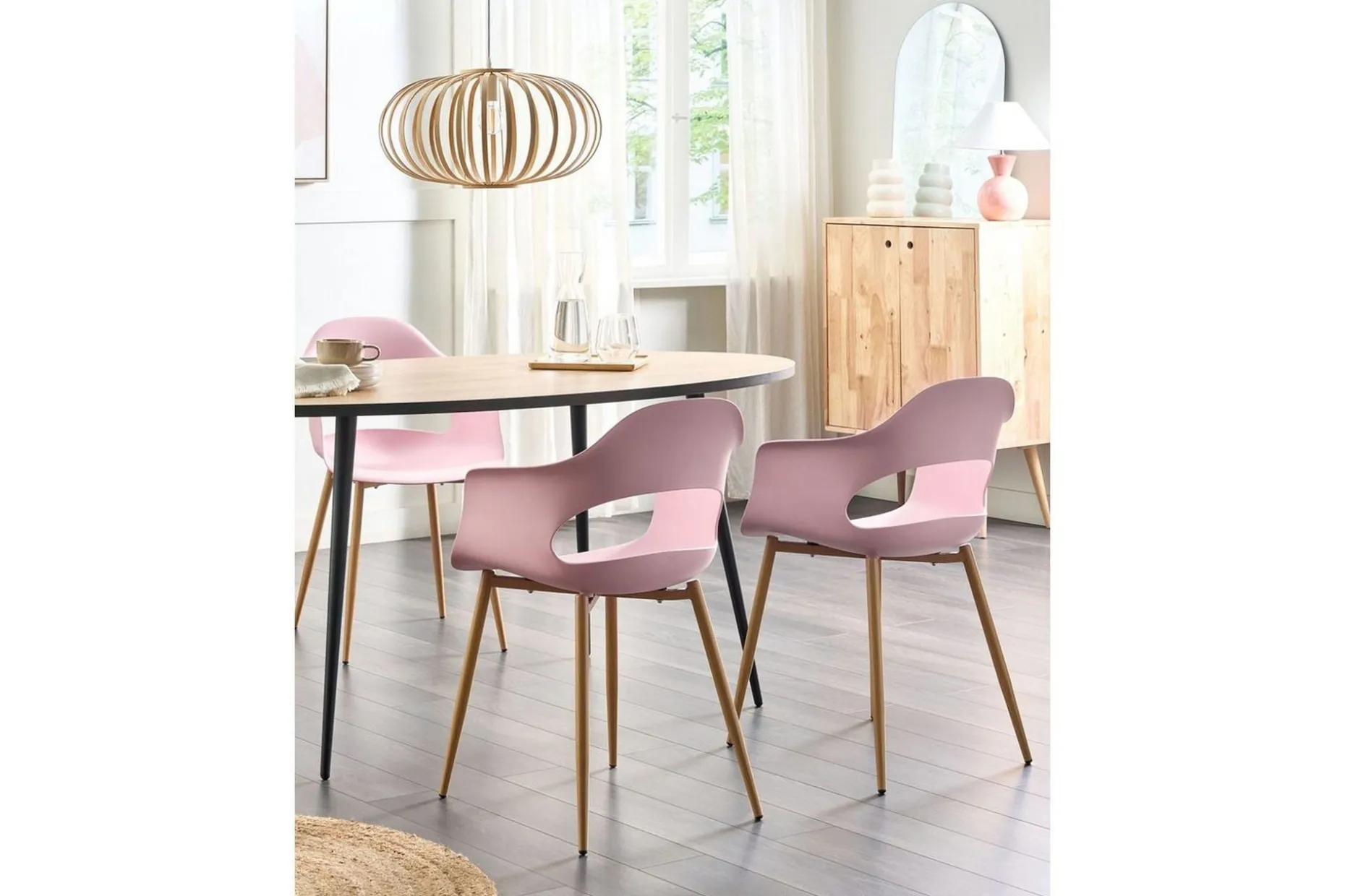 Matsalsstol Beliani Utica set om 2 Pink