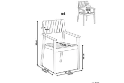 Matstol Beliani Agello set om 4 Light wood