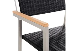 Matstol Beliani Grosseto set om 6 Sandbeige/silver/ljust trä Black||Silver