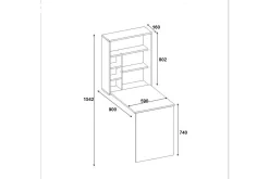 Mcmillan Veggskrivebord 90 cm med Oppbevaringshyller
