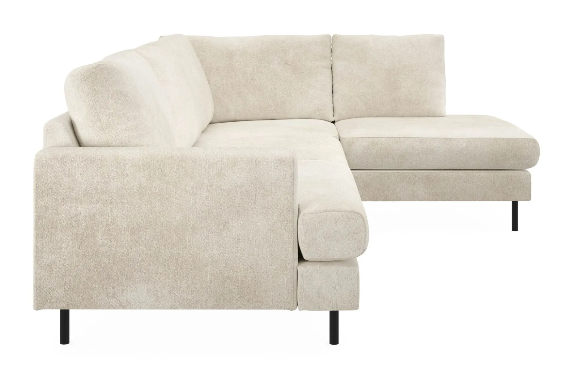Menard Compact 4-seters Høyrevendt L-formet Sjeselongsofa i Fløyel