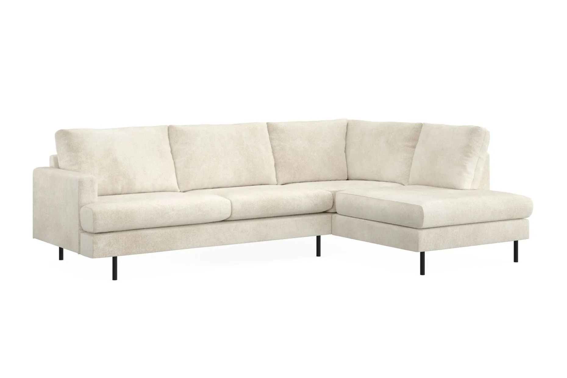 Menard Compact 4-seters Høyrevendt L-formet Sjeselongsofa i Fløyel
