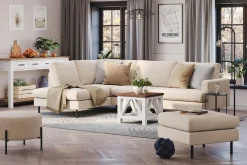 Menard Compact 4-seters Venstrevendt L-formet Sjeselongsofa i Stoff