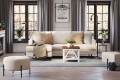 Menard Compact 3-seters Venstrevendt L-formet Divansofa i Stoff