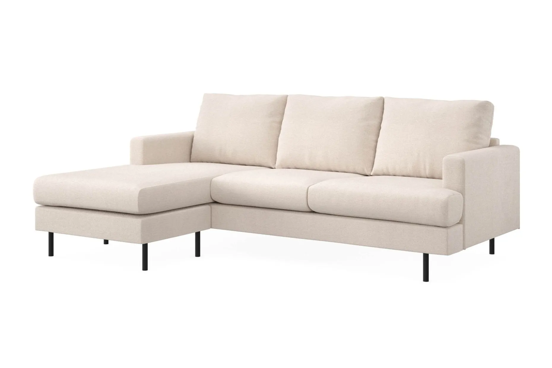Menard Compact 3-seters Venstrevendt L-formet Divansofa i Stoff