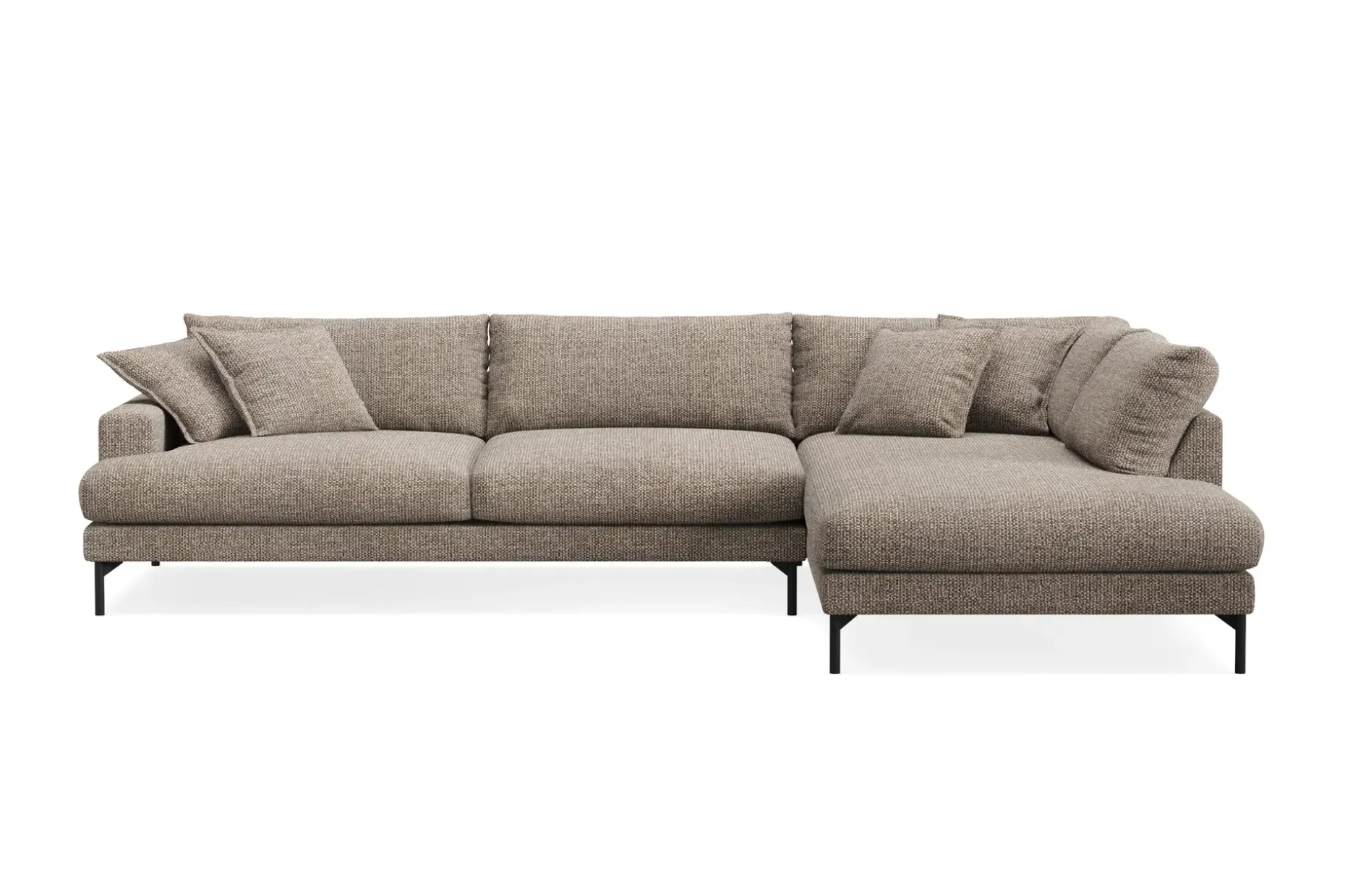 Menard Premium 5-seters høyrevendt L-formet dyp sjeselongsofa i chenille