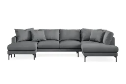 Menard 4-seters Høyrevendt Stor U-formet Dyp Sofa med Divan og Sjeselong i Stoff
