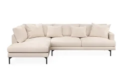 Menard 4-seters Venstrevendt Dyp L-formet Sjeselongsofa i Stoff