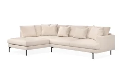 Menard 4-seters Venstrevendt Dyp L-formet Sjeselongsofa i Stoff