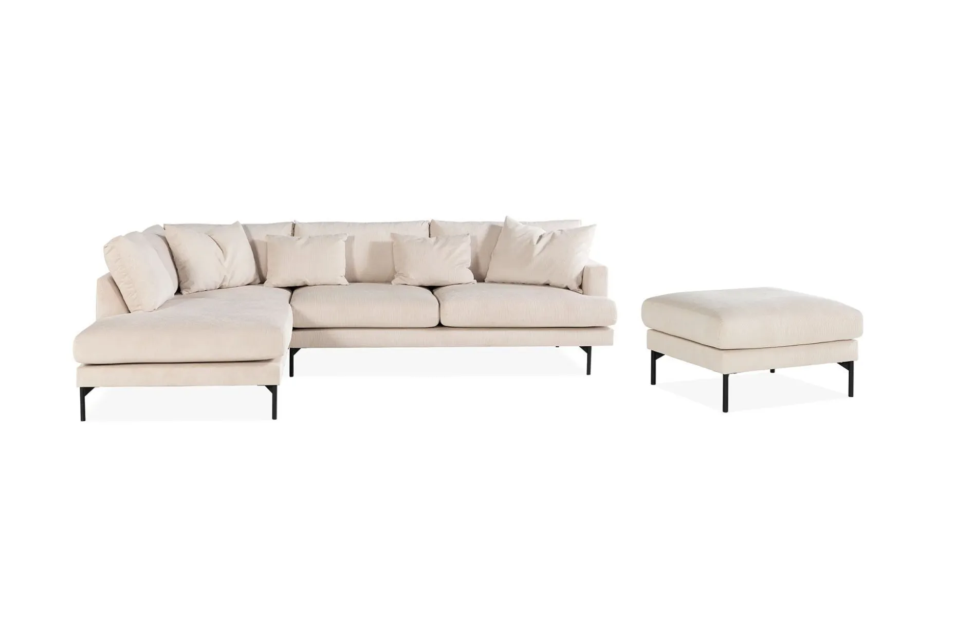 Menard 4-seters Venstrevendt L-formet Sjeselongsofa + Fotskammel i Manchester