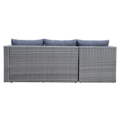 Mendoza l-formet 4-seters sofagruppe i kunstrotting for altan og terrasse