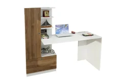 Merinoz Skrivebord 120 cm med Oppbevaring Hyller + Skuff + S