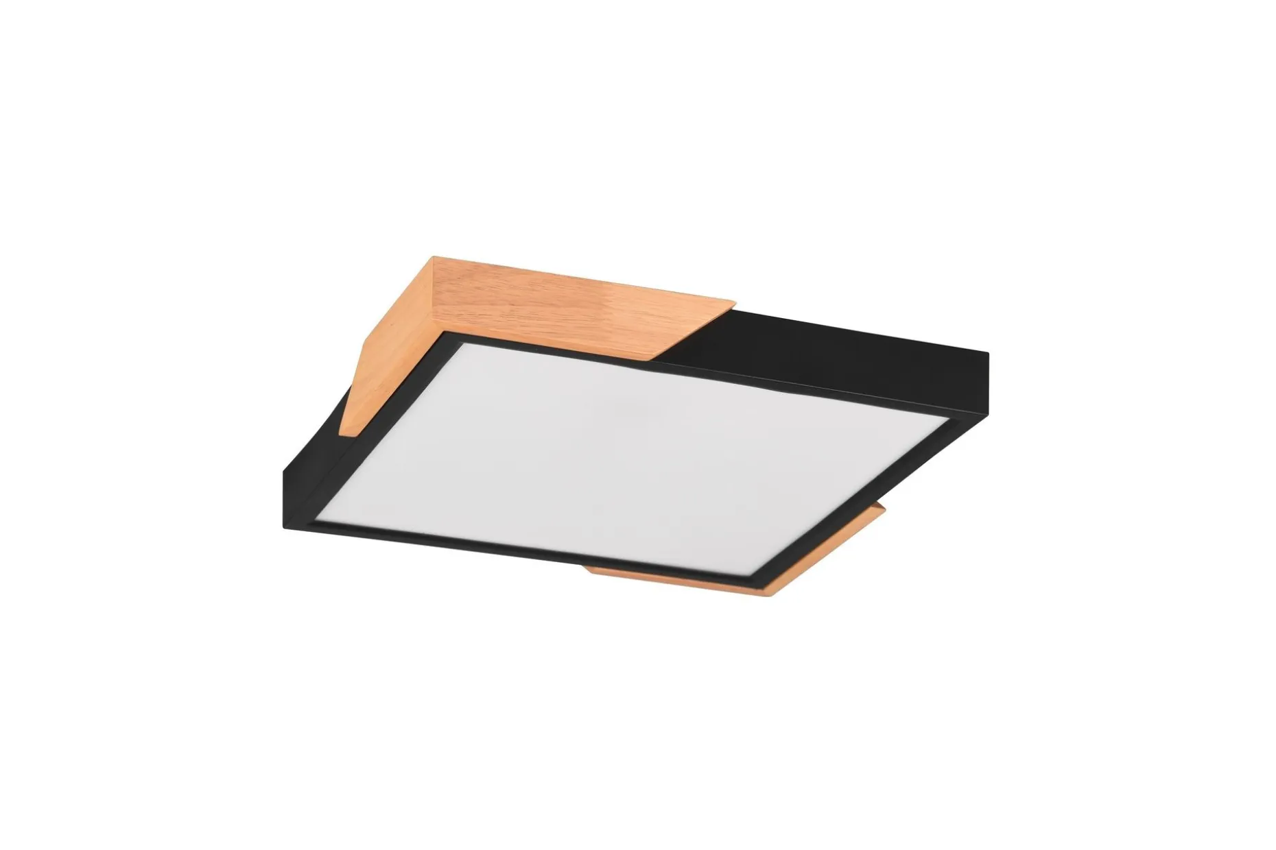 Meta LED-Taklampe Mattsvart/Tre