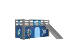 Middelseng med gardin Pino Astro Grå, Grå, Med sklie, Uten tunnel, 3
