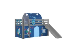 Middelseng med gardin Pino Astro Grå, Grå, Med sklie, Med tunnel, 3