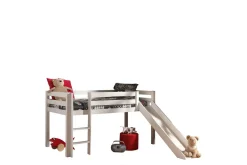 Middelseng med gardin Pino Birdy Hvit, Hvit, Med sklie, Birdy, 3