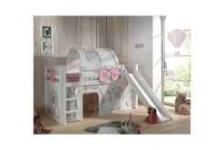 Middelseng med gardin Pino Birdy Hvit, Hvit, Med sklie, Birdy, 3