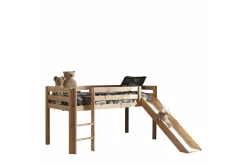 Middelseng med gardin Pino Birdy Naturlig, Naturlig, Med sklie, Uten tunnel, Ingen lommer
