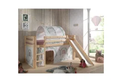 Middelseng med gardin Pino Birdy Naturlig, Naturlig, Med sklie, Uten tunnel, Ingen lommer