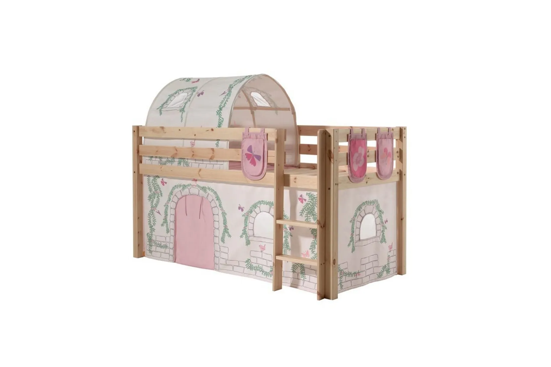 Middelseng med gardin Pino Birdy Naturlig, Naturlig, Uten sklie, Birdy, 3