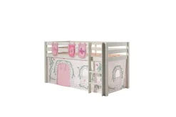 Middelseng med gardin Pino Birdy Hvit, Hvit, Uten sklie, Uten tunnel, 3