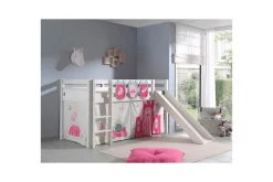 Middelseng med gardin Pino Princess Hvit, Hvit, Med sklie, Uten tunnel, 3