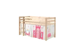 Middelseng med gardin Pino Princess Naturlig, Naturlig, Uten sklie, Uten tunnel, Ingen lommer