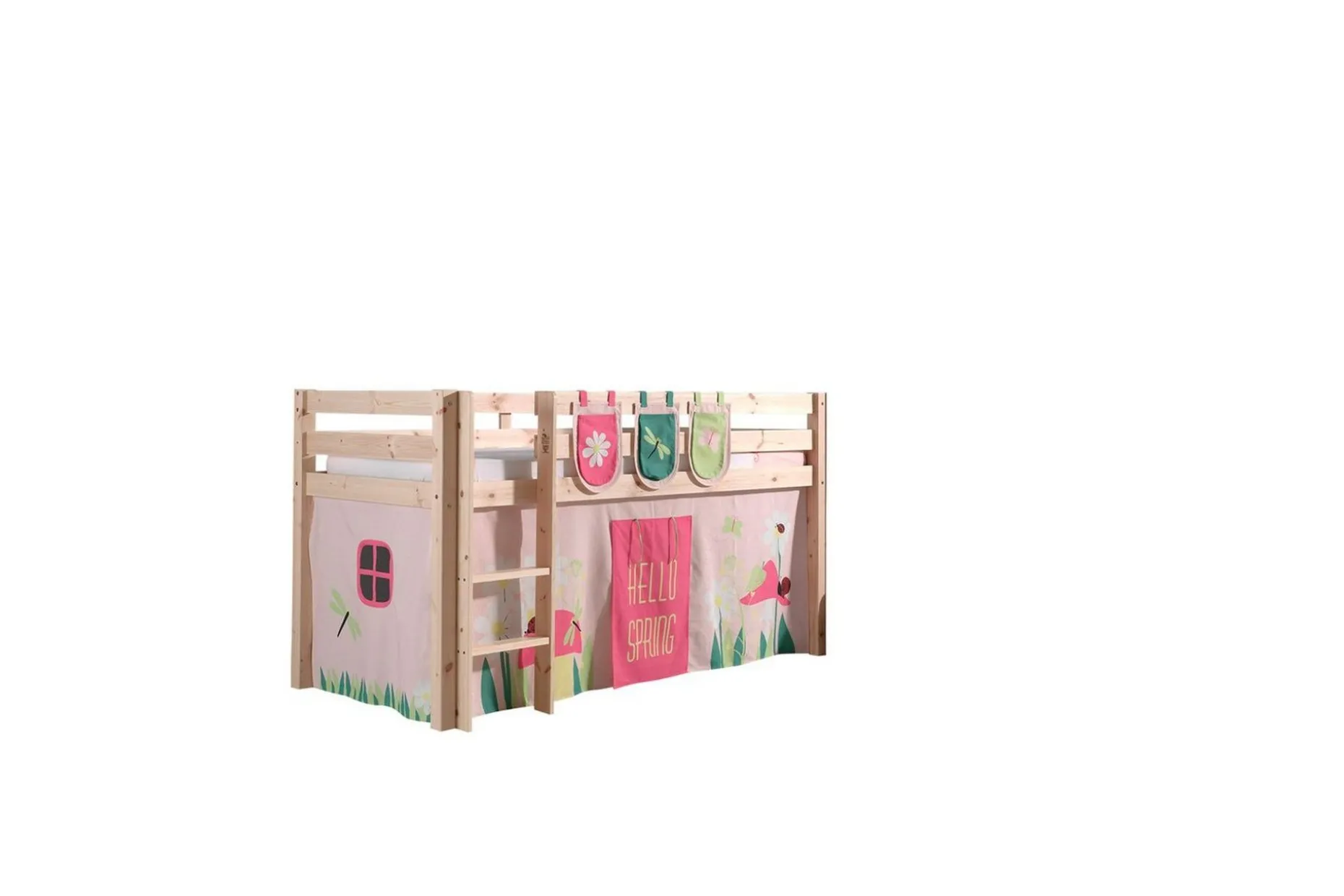 Middelseng med gardin Pino Spring Naturlig, Naturlig, Uten sklie, Uten tunnel, 3