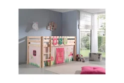 Middelseng med gardin Pino Spring Naturlig, Naturlig, Uten sklie, Uten tunnel, 3