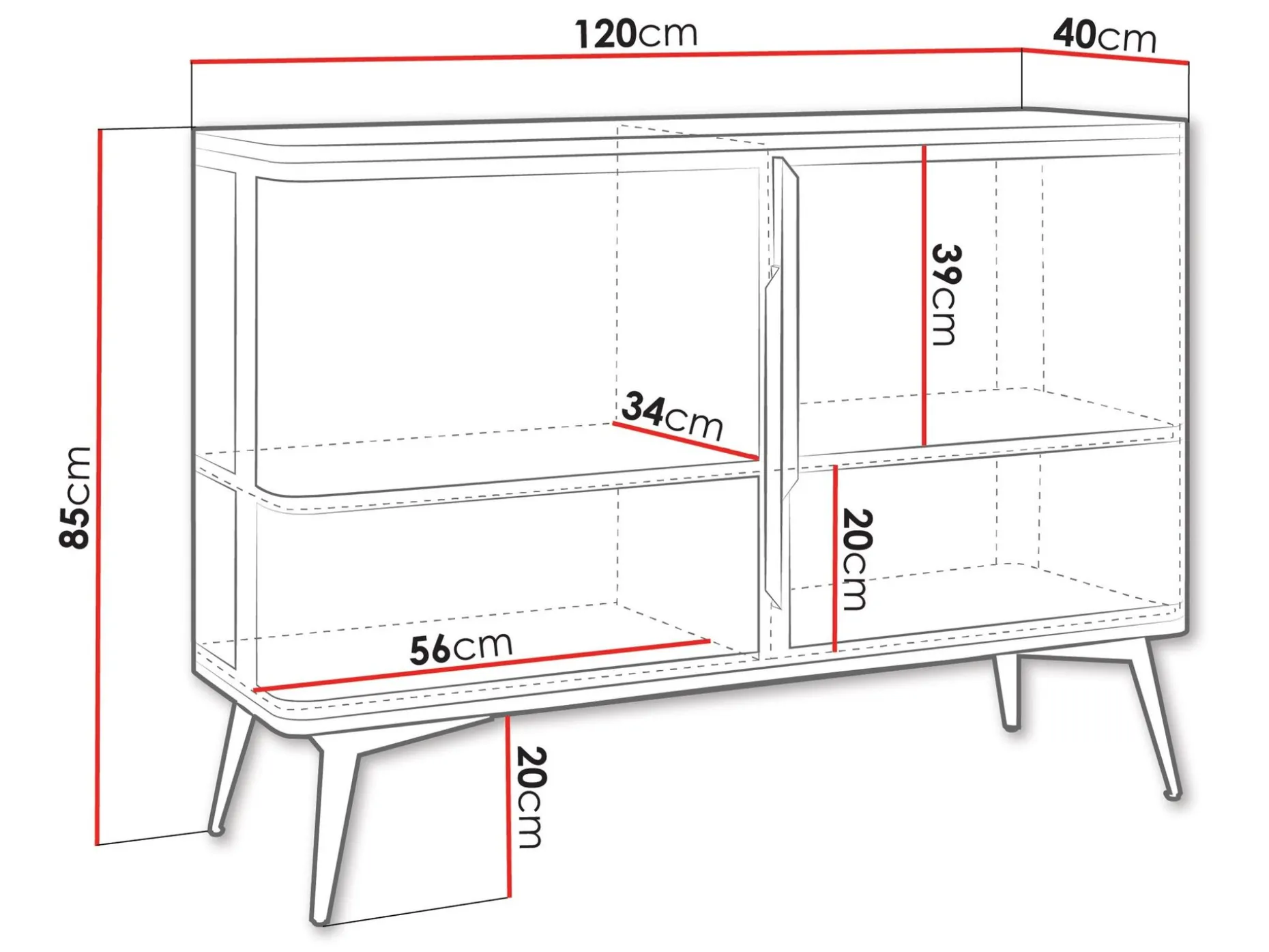 Mireva skjenk 120 cm