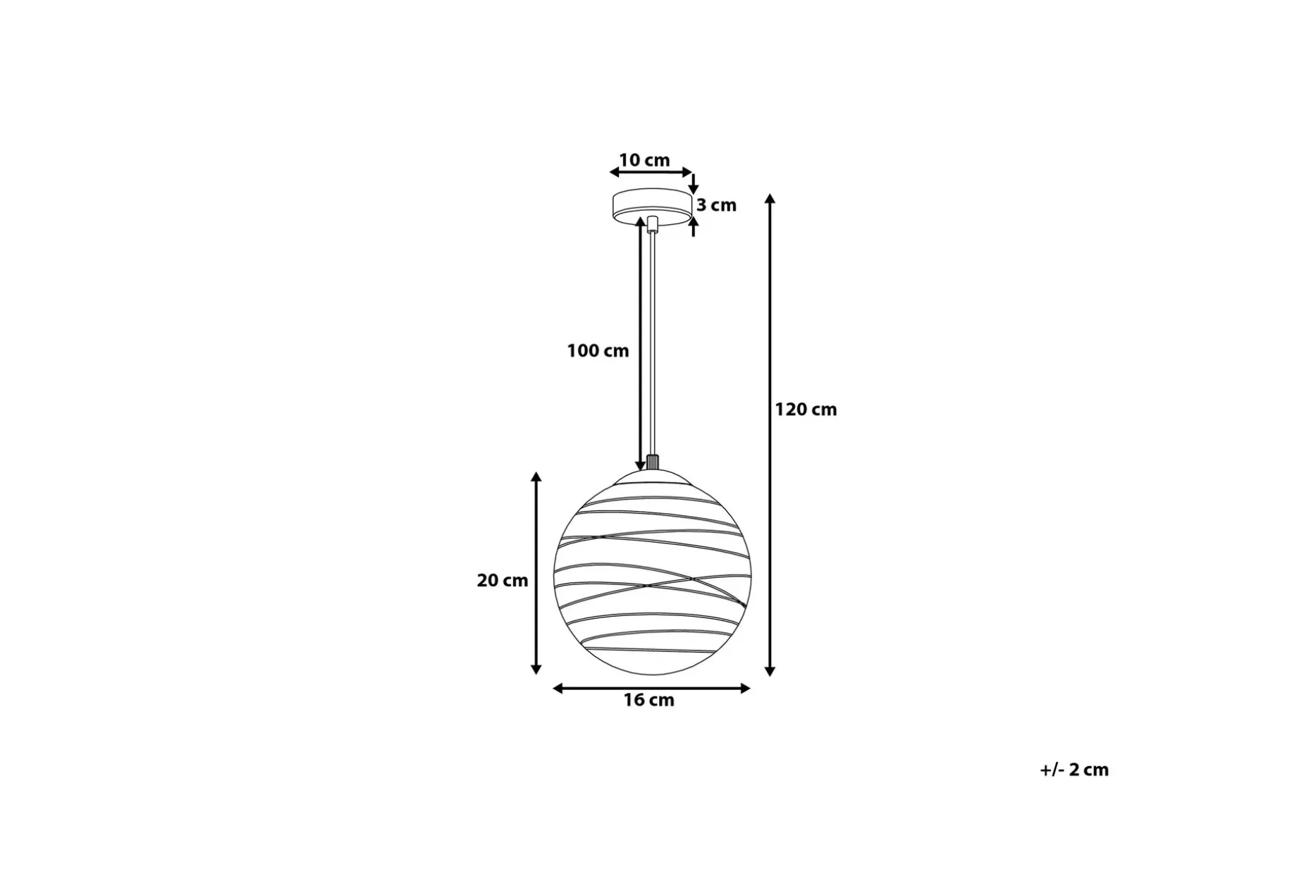 Mirna Taklampe 16 cm