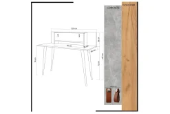 Mod Design Skrivebord 120 cm med Oppbevaring Hylle+Luke Lærb