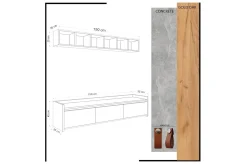Mod Design TV-benk med Vegghylle