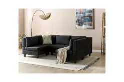 Modulsoffa Beliani Unstad Beige/svart Black