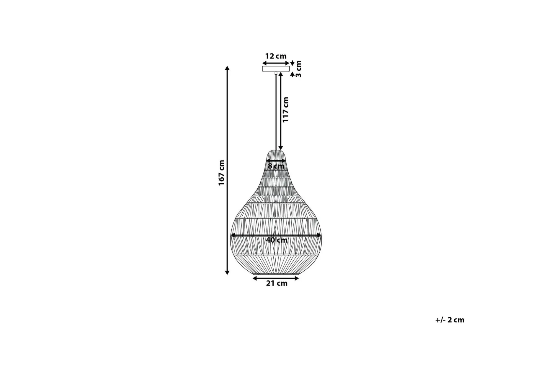 Molopo Taklampe 40 cm