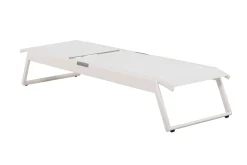 Monaco solseng med justerbar rygg i aluminium, hvit tekstil