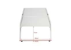 Monaco solseng med justerbar rygg i aluminium, hvit tekstil