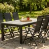Monaco utendørs spisegruppe, uttrekkbar 210/310x90 med 6 Monaco Light regulerbare stoler