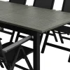 Monaco utendørs spisegruppe uttrekkbar 210/310x90 med 8 Monaco Light regulerbare stoler