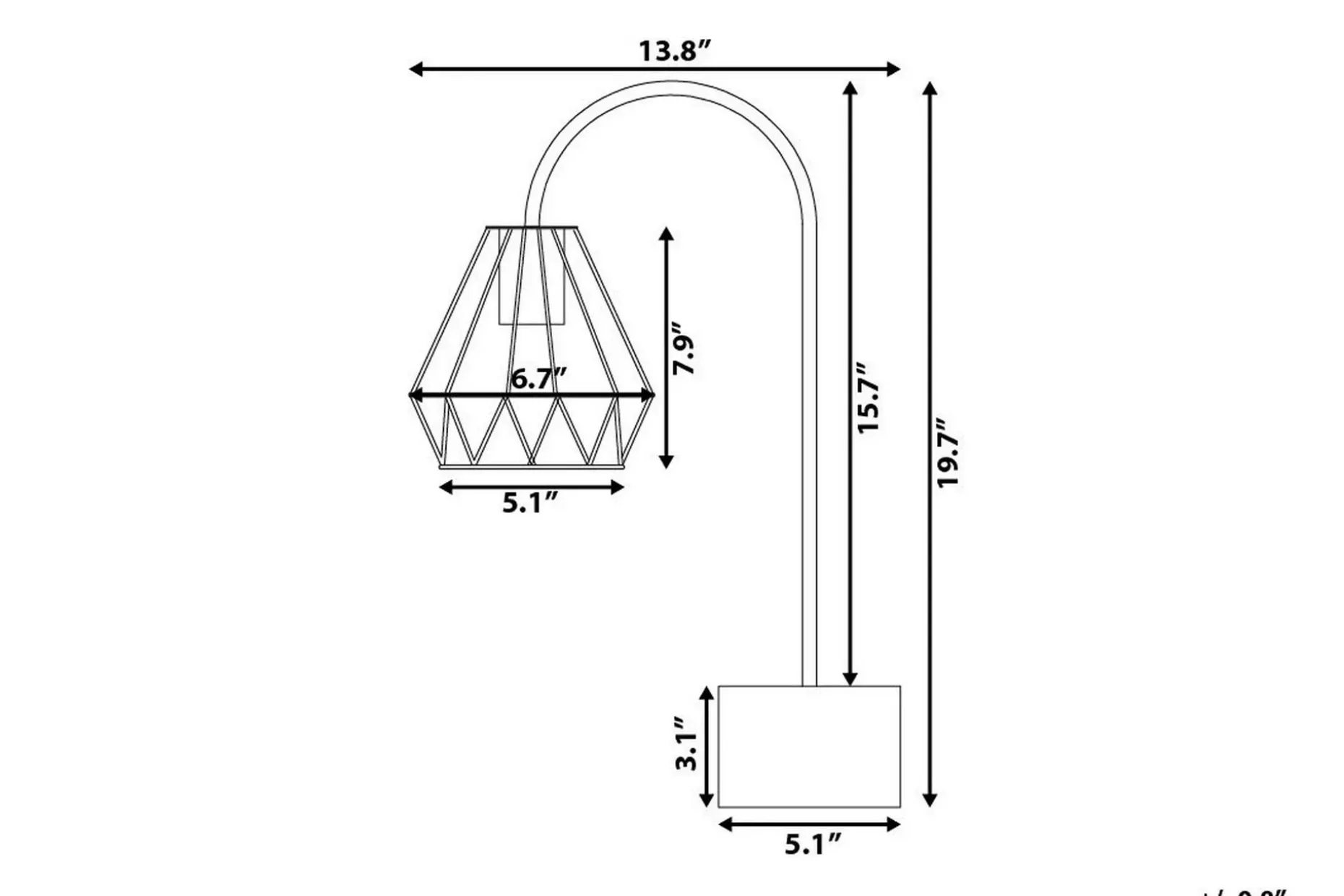 Mooni Bordlampe 35 cm