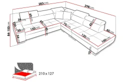 Morenia Sovesofa m. Sjeselong L-formet