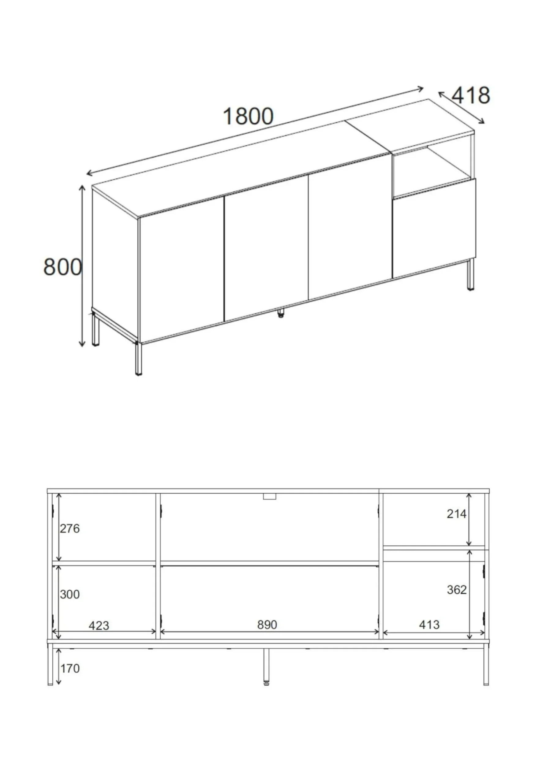 Morlen Konsoll 180x80x41,8 cm